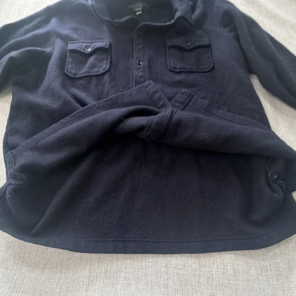 Vintage Wool Shacket Men's XL Banana Republic Navy Classic Y2K Utility Workwear